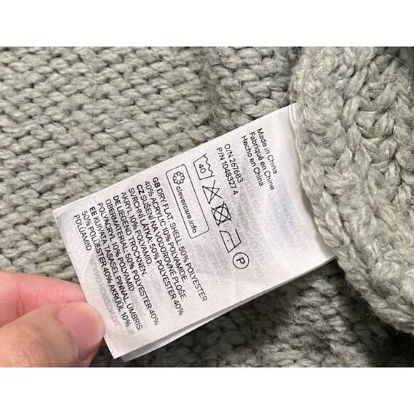 Women’s H&M Sage Green Chunky Knit Oversized Slouchy Sweater Size XL Cozy Fall - Picture 4 of 7